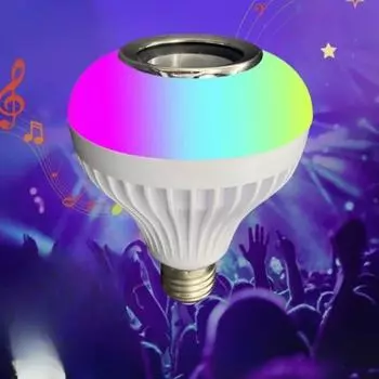 LED Music Light Bulb with Built-in Bluetooth Speaker, Wireless Smart Light Bulb with Remote Control, RGB Color Changing Speaker white+rgb-NoRemoteControl