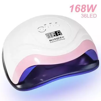 Светодиодная лампа для маникюра 168 Вт, сушилка для ногтей, УФ-лампа для сушки геля для ногтей с мотором us