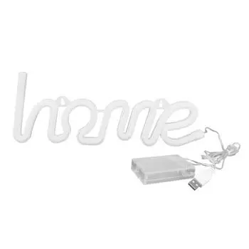 LED Neon Light Unique HOMEPattern Wall Sign Lamp Proposal Wedding Party Bar Decoration White Light