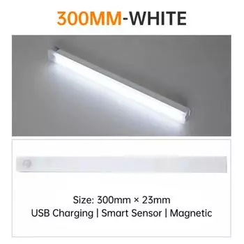 LED Night Light 10/20/30/50cm Cabinet Closet Wardrobe Staircase Kitchen Bedroom Motion Sensor Wireless Night Lights USB Recharge USB Plug