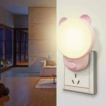 LED Night Light Bedsides Lamp Night light EU US UK Plug Lamp Gift For Home Bedroom Kitchen Children Corridor Cute Night Lamp 1pc&US розовый