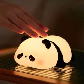 Led Night Light Cute Cartoon Animals Silicone Lamp For Children Kid Touch Sensor Timing Usb Rechargeable For Birthday Gifts