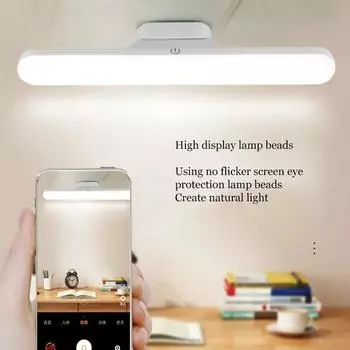 LED Night Light Magnet Dorm Cabinet Lights USB Nightlight Dimmable Table Lamp for Closet Kitchen Wardrobe Cupboard Makeup Lamp белый