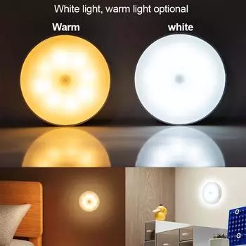 LED Night Light Smart Human Body Motion Sensor Eye Protect Night Lamp Stairs Closet Wardrobe Kitchen Light Bedroom Decor Warm