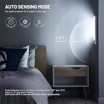 LED Night Light Under Cabinet Lights Motion Sensor USB Rechargeable For Hallway Pantry Closet Kitchen Bathroom 40/30/20/10CM