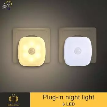 LED Night Lights Plug-In Wireless Night Lamp with Motion Sensor Small Night lights Lamp for Room Corridor Closet Home Decor EU