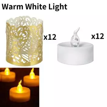 Led Pcs 12 Tea Lights Candles Flameless Battery Operated Wedding Decorative Lamp