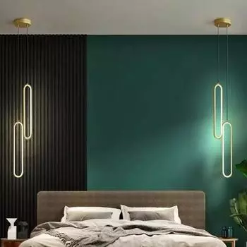 LED Pendant Light Bedroom Living Room Kitchen Bar Makeup Mirror Lighting Black Gold Tricolor Light Indoor Decor Led Hanging Lamp Warm white