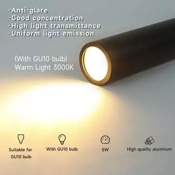 Led Pendant Lights with GU10 Bulbs Ceiling Chandelier Decoration for Kitchen Living Room 1.5M Cylinder Pipe Hanging Lamp Warm Light 3000K