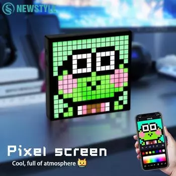 Светодиодный пиксельный дисплей ночник с управлением через приложение 32x32 Bluetooth цифровые часы светодиодная пиксельная панель для декора игровой комнаты USB Plug