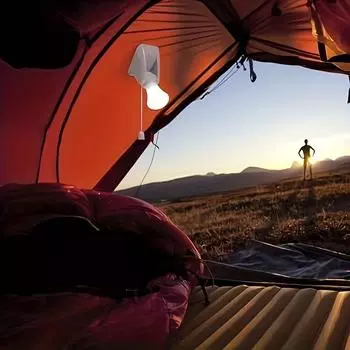 LED Pull Cord Wall Night Light Cabinet Closet Table Lamp SelfAdhesive Portable Bulb Home Toilet Bedroom Lighting Battery Powered