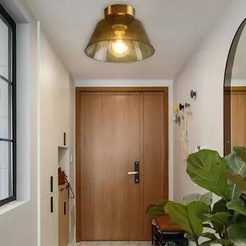 LED Retro Glass Ceiling Lamp Modern Light Luxury For Coffee Bar Counter Bedroom Aisle Dining Room Study Home Decoration Fixture Without bulb зелёный