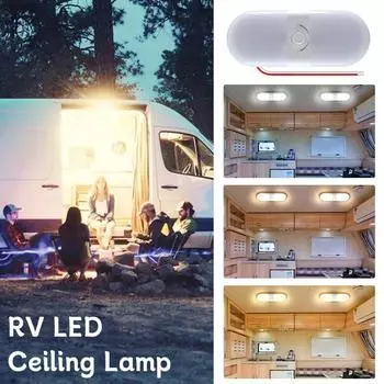 Светодиодные фонари для автофургона, потолочный светильник, для грузовика, лодки, кемпера, каравана, прицепа, 3-цветный переключатель, освещение салона на крыше, освещение отсека 12 В-24 В