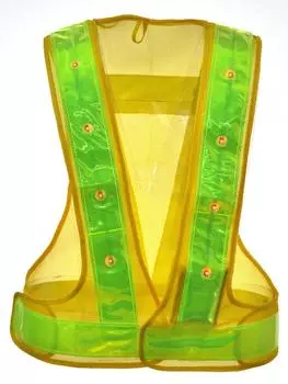 LED safety vest reflective material width 6cm yellow/yellow