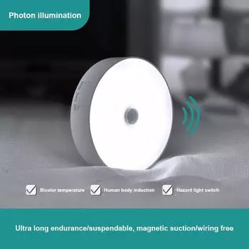 LED Smart Night Light USB Rechargeable Dimmable Night Lamp Wireless Closet Light For Bedroom Kitchen Cabinet Light Motion Sensor