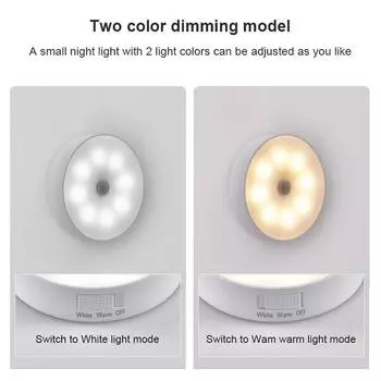 LED Smart Night Light USB Rechargeable Dimmable Night Lamp Wireless Closet Light For Bedroom Kitchen Cabinet Light Motion Sensor