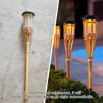 Led Solar Household Garden Lawn Lamp Handcraft Bamboo Solar Garden Light Solar Spotlight Solar Pathway Landscape Patio Out
