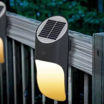 LED Solar Light Microwave Sensor Wall Lamp Outdoor Waterproof Solar Lamp for Pathway Garden Fence Wall Light Outdoor Lighting Warm light белый