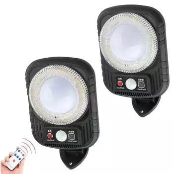 LED Solar Outdoor Lights With Remote Lamp Garden Waterproof Balcony Staircase Human Body Motion Powered Sensing Wall Light 1pcs lamp