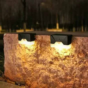 LED Solar Stair Light Lamp Waterproof Passage Courtyard Guardrail Step Night Light Decoration for Outdoor Garden Borders Terrace 1pc