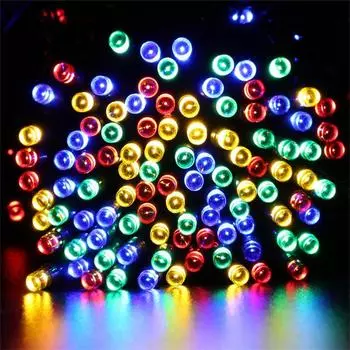 LED Solar String Light Garland Fairy Lights Colorful Solar Lamp Waterproof Christmas Outdoor Lighting for Garden Yard Decoration 5M 20leds