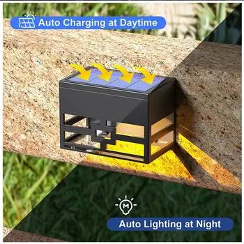 LED Solar Wall Lamp Outdoor Waterproof Balcony Yard Street Garden Decoration Led Light Solar Stairs Fence Lighting 1PCS