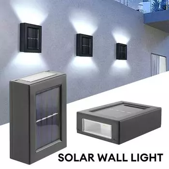 LED Solar Wall Light Outdoor Garden Fence Lamp Waterproof Solar Charging Wall Decoration Light for Garage Doorway Porch