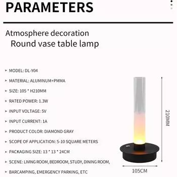 LED Table Lamp Cordless Desk Lamp Battery Powered Nightstand Lamp Touch Control for Restaurant Table Bedroom Outdoor коричневый