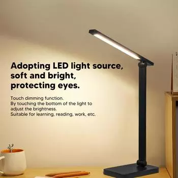 Светодиодная настольная лампа, складная, с сенсорным управлением через USB, прикроватный ночник 100?240 В для домашней спальни