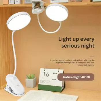Led Table Lamp USB Rechargeable Night Light With Folding Clamp Study Stand Read Lamp Touch 3 Modes Dimming Eye Protection Light