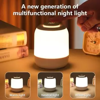 LED Touch Night Light Table Lamp Bedside Desk Lamp with Touch Sensor 3 Modes Dimming For Living Room Bedroom Lighting Kids Gifts Not Rechargeable белый