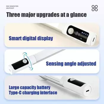 LED Under Cabinet Light Motion Sensor Night Light USB Rechargeable Lamps Dimmable Magnetic Suction for Bedroom Closet Kitchen чёрный