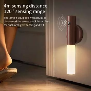 LED USB Night Light Magnetic Wall Lamp LED Rechargeable Corridor Cabinet Wall Light Household Toilet Wall Induction Lighting