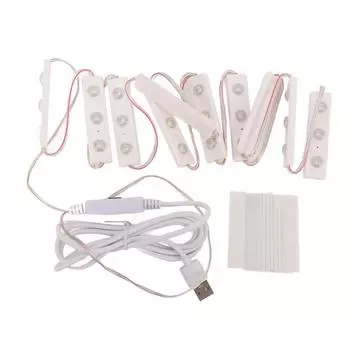 LED Vanity Light USB Stepless Dimmable Stick On Vanity Make Up Mirror Light for Home