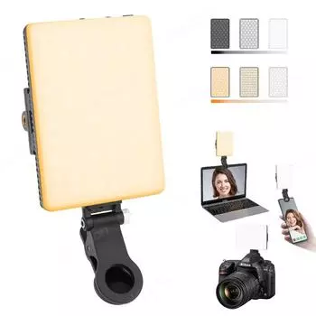 LED Video Lights With Clip Dimmable Panel Lamp for Camera Mobile Phone Computer Photography Lighting For Tik-Tok Live Streaming чёрный