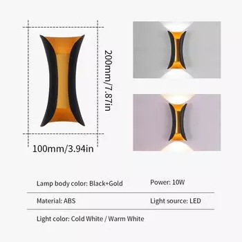 LED Wall Lamp Light 10W 85-265V Cold White Warm White ABS Material Waterproof Rainproof Modern Minimalist Style Home Outdoor AC85-265V теплый белый