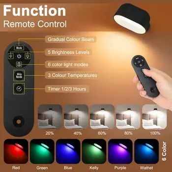 LED Wall Sconces Wall Mounted Lamps with Rechargeable Battery Operated Dim 3 Brightness Removable Chargeable led Wall Lights