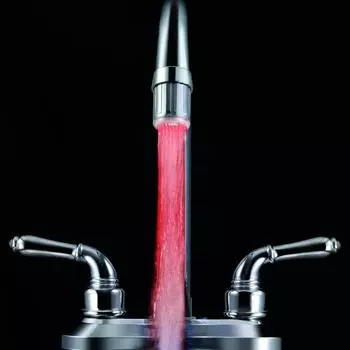LED Water Faucet Light Temperature Control Water Faucet 3 Color Light For Kitchen Bathroom Durable Color Changing Tap Light