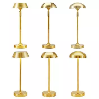 LED Wireless Gold Table Lamp Rechargeable Touch Table Light Stepless Dimmable Creative Night Light for Living Room