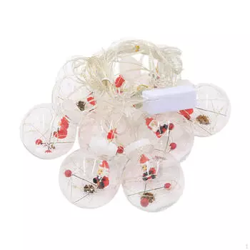 LED Wishing Ball Curtain Lights Xmas Hanging Ornament for Door Outdoor Fence