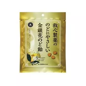 Леденцы для горла с золотыми и серебряными цветами от компании Kyushin Solution Pharmaceuticals, 70 г. Рекомендовано для:- Когда у вас раздражено горло - 1