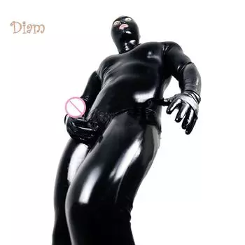 леденцы пикантные мужские с длинным рукавом из искусственной кожи полный боди клубная одежда костюм для ролевых игр 2XL