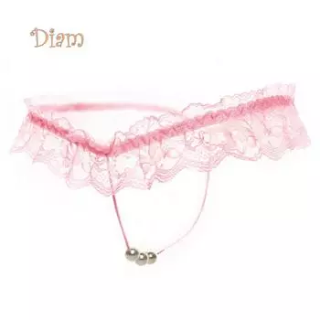 леденцы женские сексуальные стринги трусы с искусственным жемчугом промежность стринги кружевные трусики нижнее белье One Size