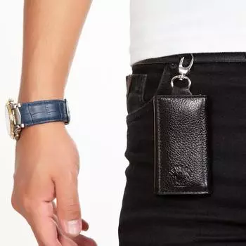 Lederax оригинальная натуральная кожа для мужчин, качественный чехол для ключей, держатель, цепочка, дизайнерская сумка для ключей