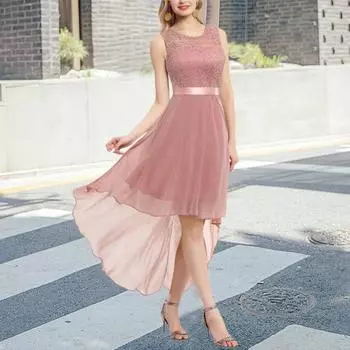 Леди Нижние Юбки Плюс Размер Вечернее Платье Кружева Махаон Лето Вязание крючком Платье Макси с Большим Подолом для Свадьбы S розовый