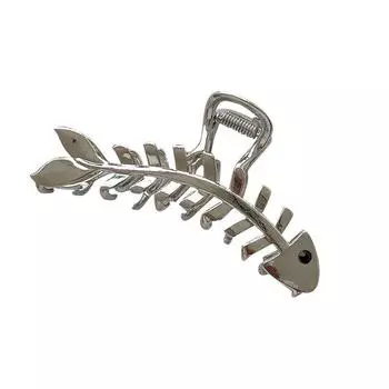 Леди Шарм Большой Коготь Рыба Шпильки Заколки Женщины Заколки Для Волос Аксессуары Для Волос серебряный