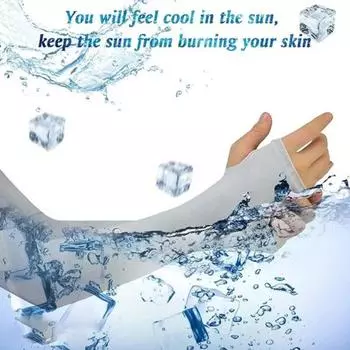 Леди солнцезащитный крем Шаль Защита от солнца Анти-УФ-перчатки Рукава Быстросохнущие ледяные шелковые нарукавники Активный отдых на свежем воздухе Гольф Бег Велоспорт Защитный белый