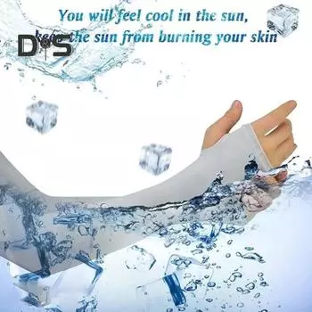 Леди солнцезащитный крем Шаль Защита от солнца Анти-УФ-перчатки Рукава Быстросохнущие ледяные шелковые нарукавники Активный отдых на свежем воздухе Гольф Бег Велоспорт Защитный белый