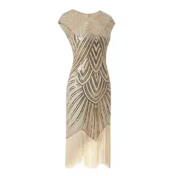 Леди юбки плюс размер платье с кисточками и круглым вырезом женское платье без рукавов для банкета XXXL синий