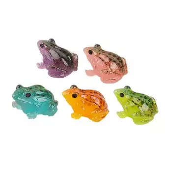 ledmomo 5 шт., микро-лягушка, милая фигурка лягушки, украшение для террариума, мини-фигурка лягушки, реалистичная модель лягушки, настольные аксессуары, безделушки для дома, офиса